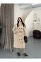 Women's Long Belted Double-Breasted Buttoned Stand-Up Collar Epaulet Seasonal Trench Coat - 5