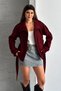 Women's Mock Neck Belted Short Lined Melton Coat - 3