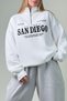 Women's - Men's San Diego Printed Half-Zip Oversize 3 Thread Sweatshirt