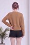 Women's Embroidered Sleeves V-Neck Buttoned Soft Textured Knitwear Cardigan Ecru, Brown, Camel, Black - 7