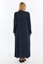 Plus Size Navy Blue Polka Dot Long Sleeve Viscose Hijab Mother's Dress - 7