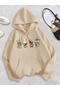 Coffee Printed Premium Oversize Hooded 3 Thread Cotton Sweatshirt