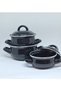 10-12-14 cm 3-Piece Black Mini Pot Set - 2