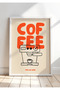 Natural Wood Framed Coffee Rise and Grind Wall Decor Painting Set for Coffee Corner Kitchen
