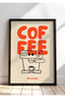 Natural Wood Framed Coffee Rise and Grind Wall Decor Painting Set for Coffee Corner Kitchen