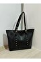 Large Size Soft Leather Women's Shoulder Bag with Belt Detail - 2