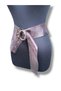 Women's Purple Textured Round Buckle Wide Leather Belt - Evelisse Asymmetrical Design Corset Belt - Standard - 5
