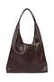 Women's Brown Oversize Shoulder Bag - Soft Textured Faux Leather Bag - Large Size Casual Vintage Shoulder Bag - 5