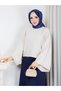 Women's Draped Yarasakol Knitwear Sweater Loose Cut Crew Neck Oversize Poncho Sweater - 3