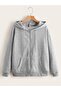 Gray Hooded Unisex Zippered Jacket with Inner Lining