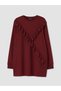 Two Mt Shop Quality Burgundy 2 Thread Plain Loose & Spacious Women's Sweatshirt Tunic - 5