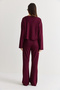 Women's Plum Boat Neck Loose Blouse High Waist Spanish Flare Pants Modal Basic Set 12281 60286556 - 8
