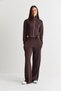 Women's Brown Flywheel Detailed Cardigan Ribbed Trousers Modal Pique Set 604 60286554 - 2