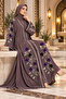 Luxury Mauve Floral Embroidered Abaya – Purple & Black Floral Design with Silver Detailing