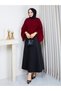 Women's Draped Yarasakol Knitwear Sweater Loose Cut Crew Neck Oversize Poncho Sweater - 3
