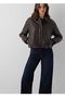 Brown Faux Leather, Loose Fit Women's Jacket. - 2