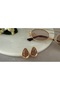 Vintage Coffee Stone Oval Steel Earrings - 2