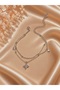 Zircon Stone Double Row Star Detail Bracelet - 2