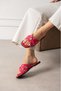 New Season Stone Detailed Knitted Strap Flat Sole Slippers - 4