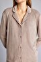 Regular Fit Striped Long Sleeve Buttoned Velvet Pajama Set H6491Ax26Au - 4