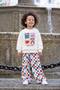 New Season Girls' Patterned Loose-Legged Top and Bottom Set - 2