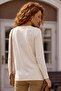 Ecru Round Neck Cuffed Sleeves Thin Sequined Casual Knitwear Sweater 70 65 - 6