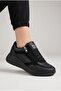 Black Leather Comfortable Orthopedic Casual Sneaker with Side Zipper - 3