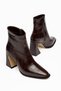 Brown Crocodile Women's Thick Heeled Boots