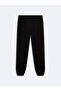 Regular Fit Elastic Leg Basic Black Tracksuit - 3