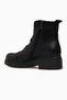 Women's Leather Boots with Buckle Detail on the Front and Zipper 26K D26Kb-8555 Black - 3