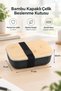 Stainless Steel Lunch Box with Bamboo Lid, 17 X 11 X 6.5 cm - 2