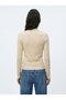 Slim Fit V-Neck Long Sleeve White Sweatshirt - 3