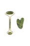 2-Piece Jade Roller and Gua Sha Stone Set – Jade Stone Facial Massage Tool, Eye Area Care, Edema Reduction, Cold Use, Facial Roller - 2