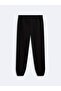 Regular Fit Elastic Leg Basic Black Tracksuit - 4