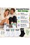 Unisex Socks Striped Set of 4 07 Good Vibes Printed Black White Long Socks Sports College Style Comfortable Stylish - 5