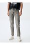 Vernon Zip Straight Leg Mid Waist Gray Jean Trousers - 2