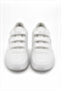 White Faux Leather Three-Stripe Velcro Closure Three-Centimeter Heel Casual Shoes - 2