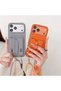 Apple iPhone 15 Pro Max Compatible Purple Neck Strap Card Holder Pastel Color Silicone Case - 3