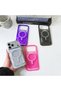 Apple iPhone 17 Pro Max Compatible Pink Armor Non-Yellowing Magnetic Card Holder Silver Luxury Case - 2