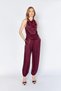 Women's Mürdüm 9087 Satin Suit with Collar Tie and Gold Buckle Shalwar Trousers - 2
