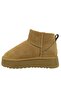 Women's Brown Suede Fur Lined Mini Boots Thick Platform Sole Winter - 2