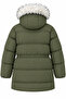 Women's Hooded Fur Detailed Long Puffer Coat with Adjustable Waist. - 3