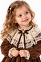 Acacia Brown Lace Collar Velvet Vintage Baby Girl Dress 9-24 Months - 4