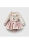 Pinky Carousel Embroidered Baby Girl Salopet Set