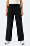 Melora I Women's Wide Leg Black Sweatpants - 6