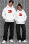 Tom and Jerry Front and Back Printed Lover's Matching Wide Fit Hooded Sweatshirt - 2-Piece Set