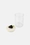 Round Hammered Glass Jar, White - 2