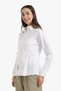 Karina Shirt with Side Drawstring - White - 7