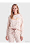 Alita City with a Difference from Lcw Dream Pink Polar Printed Long Sleeve Women's Pajama Set - 2