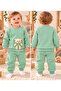 100% Cotton Seasonal Teddy Bear Ribbed Bottom and Top 2-Piece Baby Set - 3